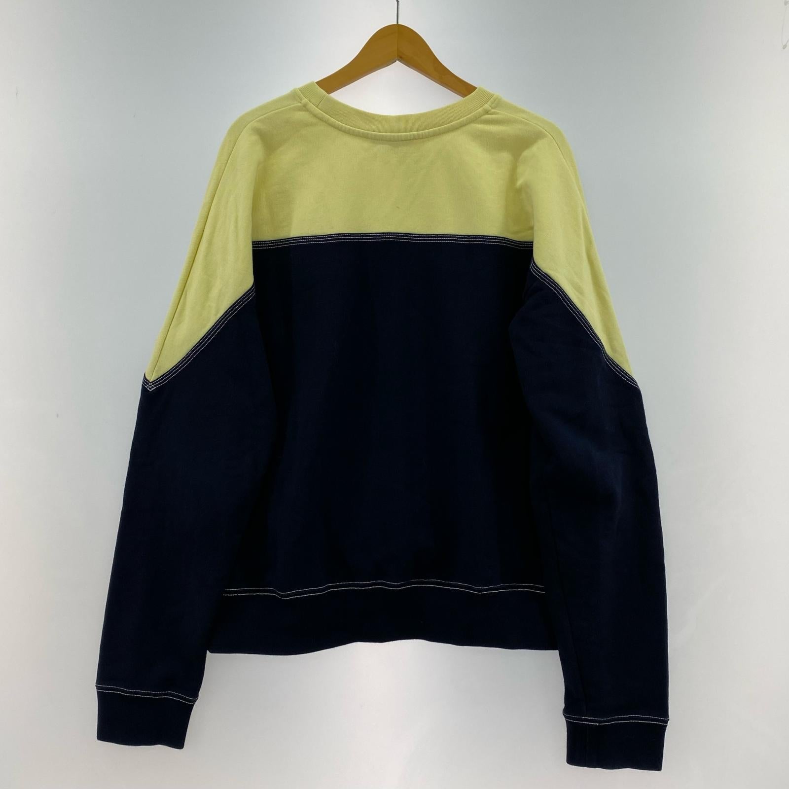 スウェット MARNI BITONAL SWEATSHIRT 2トーン カラーブロックスウェット 48 イエロー×ネイビー 48