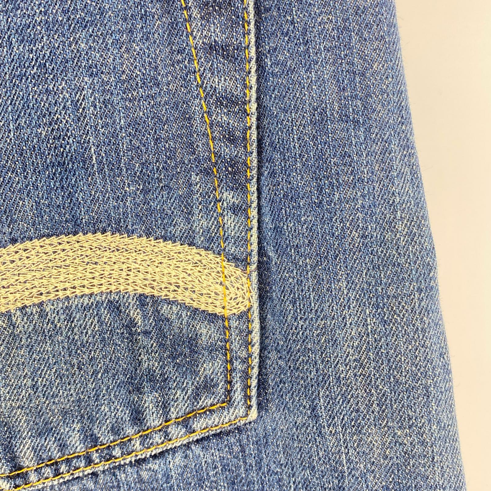 デニムパンツ 刺繍カモメ 34×36 34 ネイビー