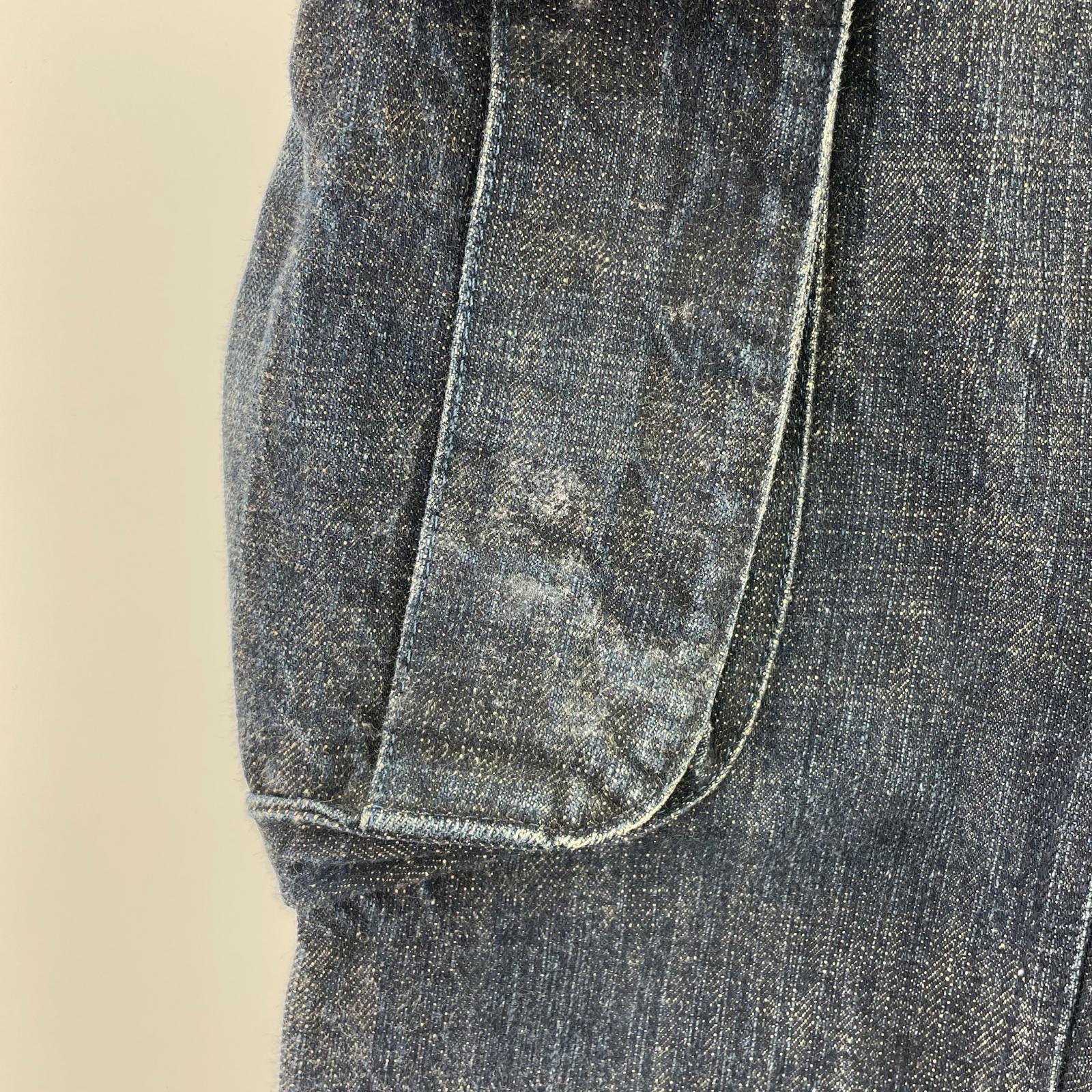 デニムパンツ YAMANE デニムカーゴパンツ 32×40