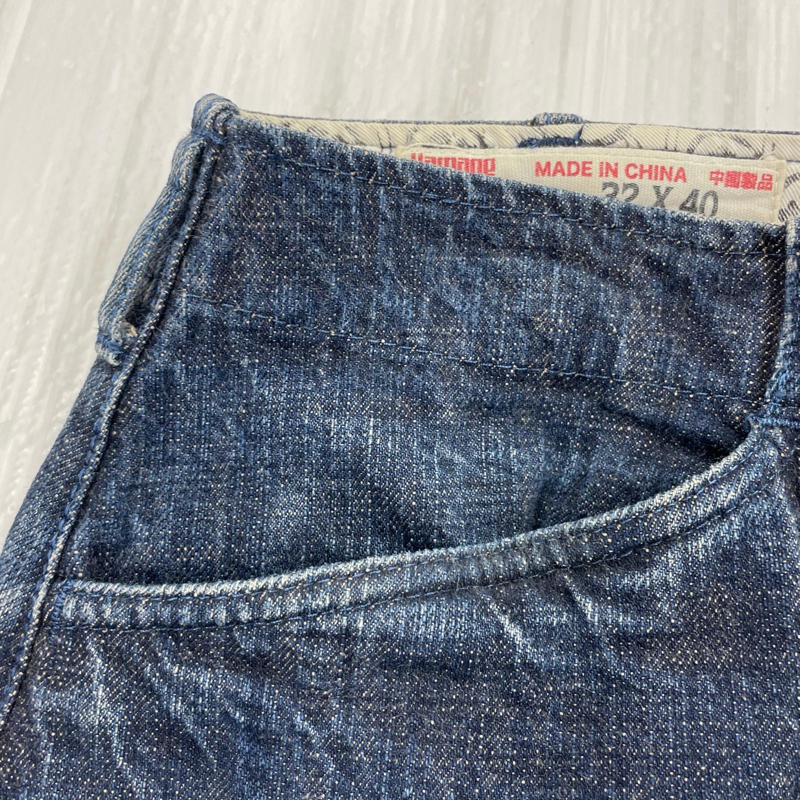 デニムパンツ YAMANE デニムカーゴパンツ 32×40