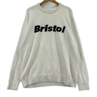 ニット AUTHENTIC LOGO CREWNECK KNIT 白 L ホワイト