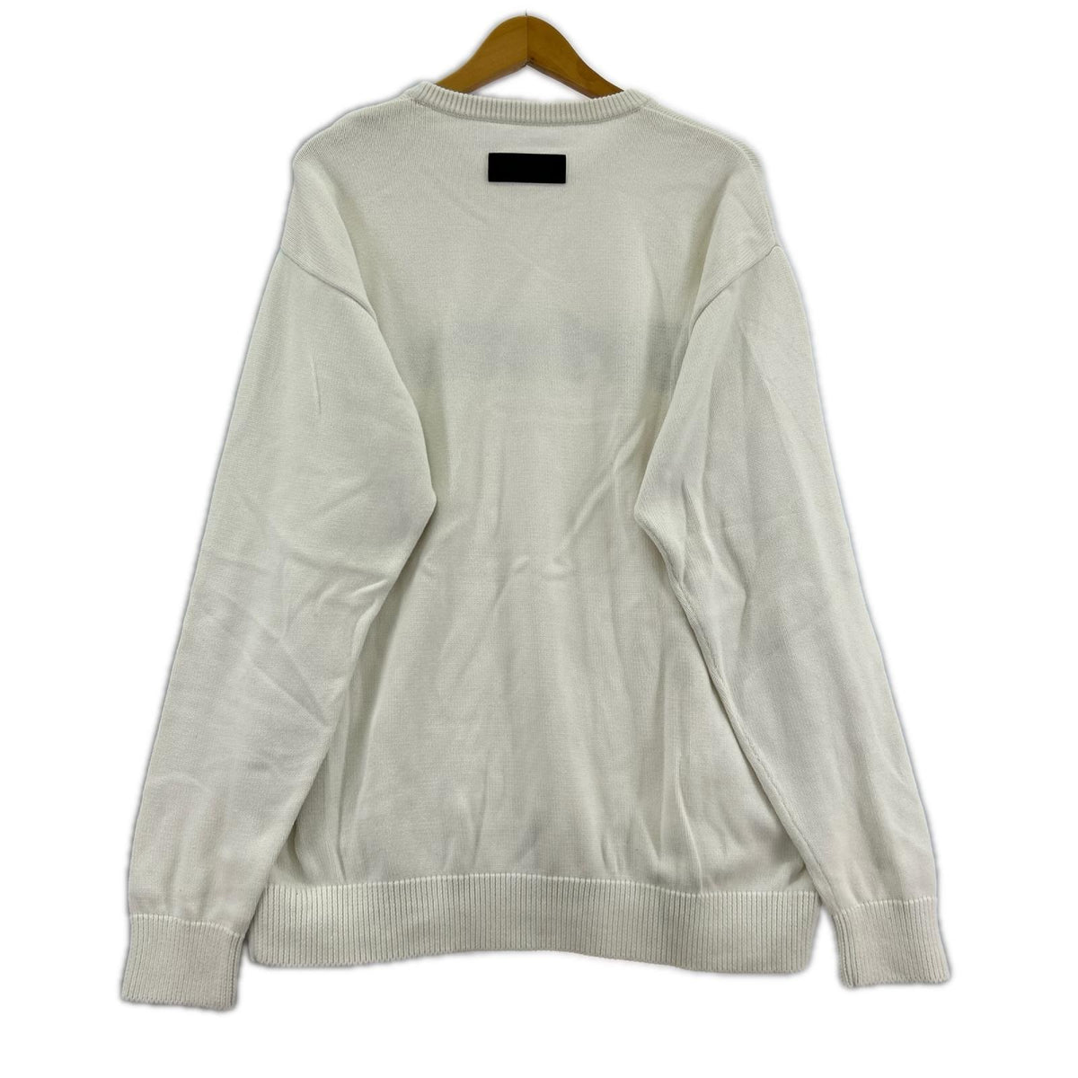 ニット AUTHENTIC LOGO CREWNECK KNIT 白 L ホワイト
