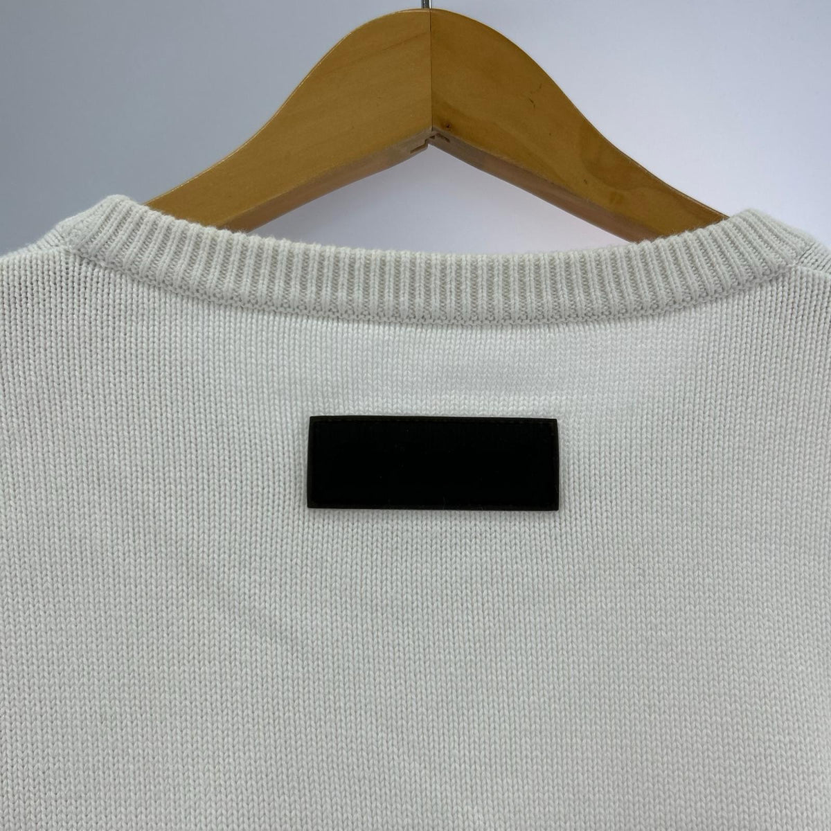ニット AUTHENTIC LOGO CREWNECK KNIT 白 L ホワイト