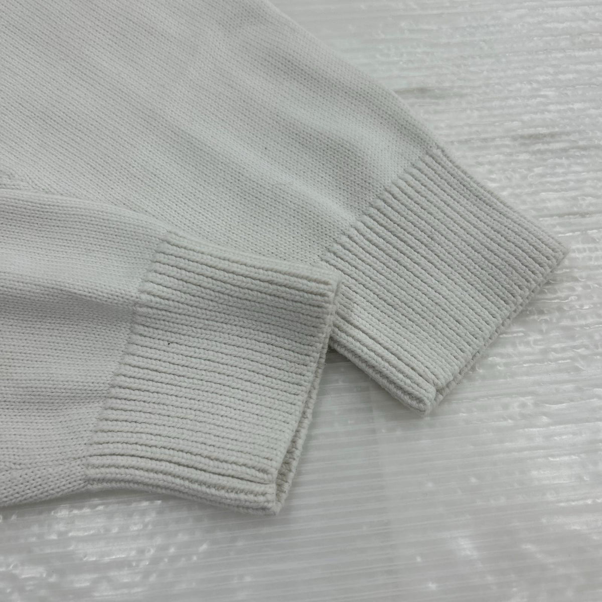ニット AUTHENTIC LOGO CREWNECK KNIT 白 L ホワイト