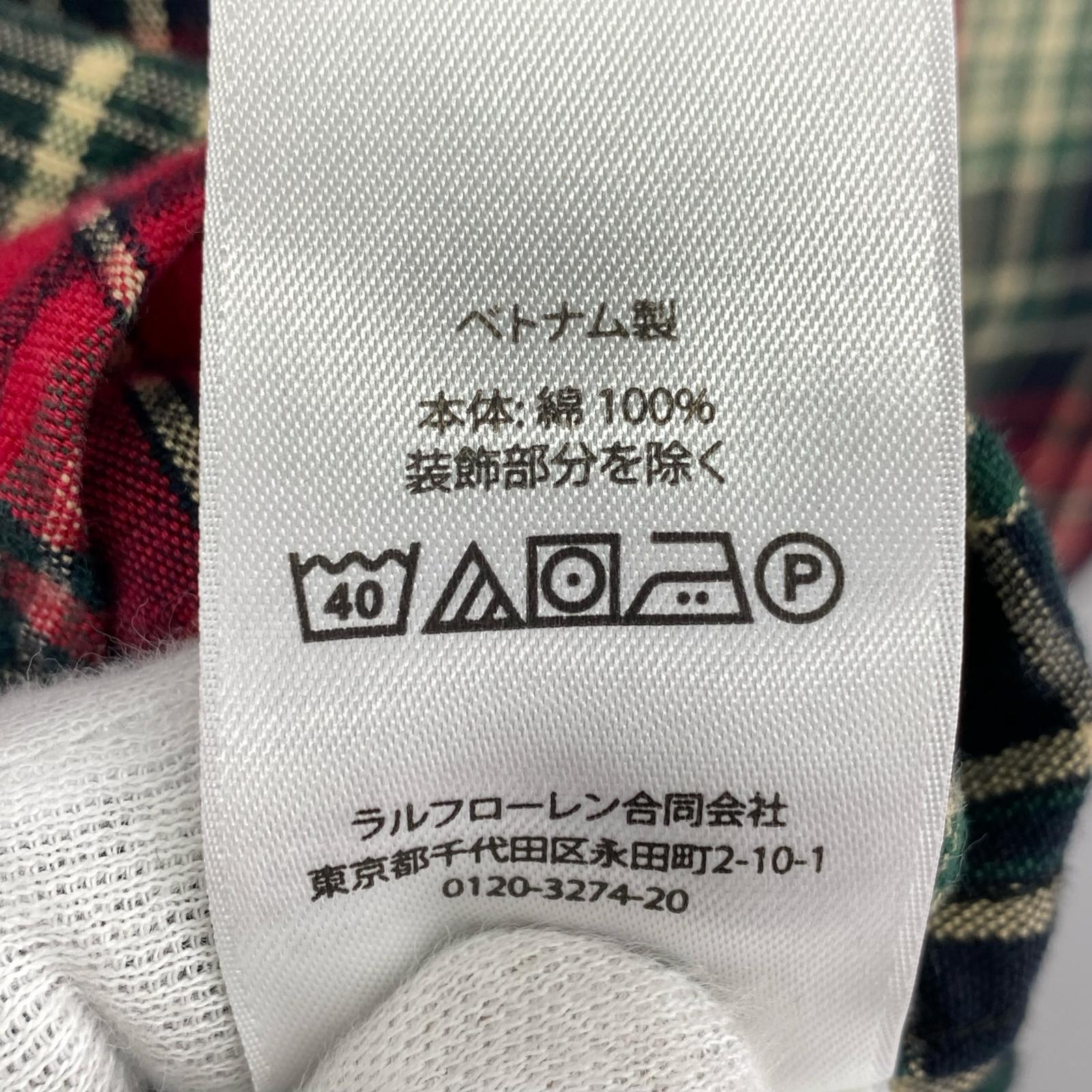 長袖シャツ L/S チェックシャツ CLASSIC FIT S レッド