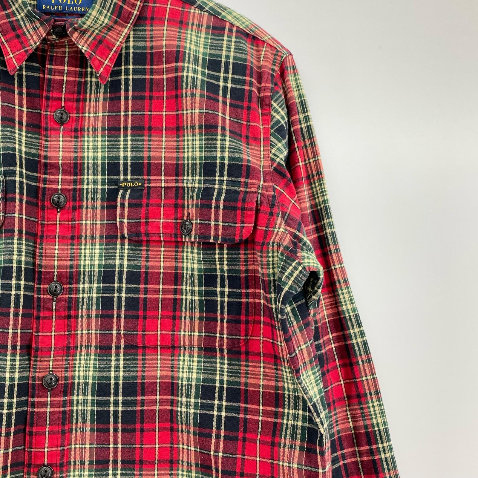 長袖シャツ L/S チェックシャツ CLASSIC FIT S レッド