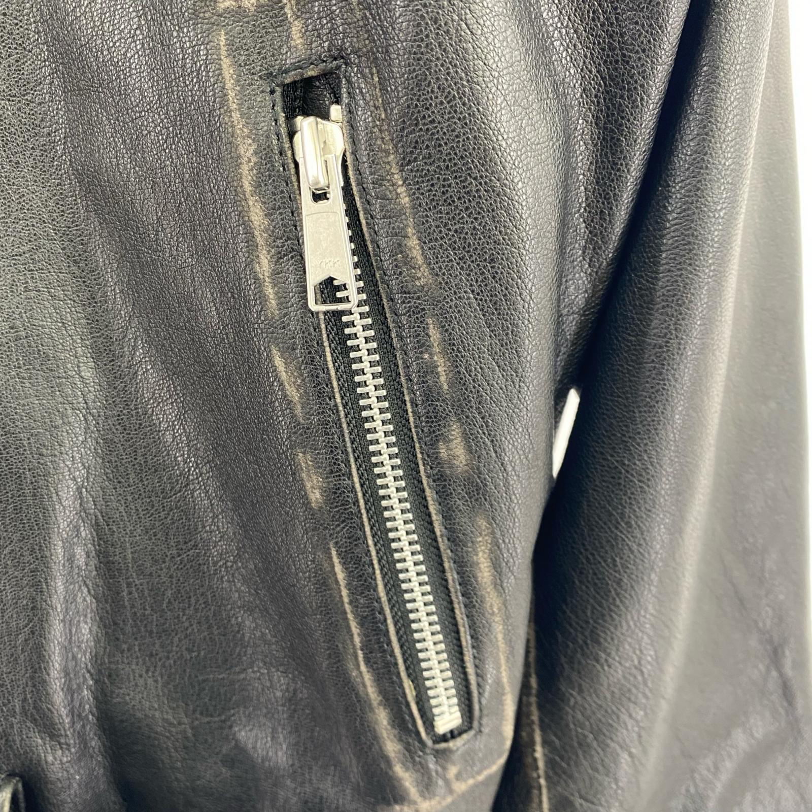 レザージャケット BREATH WASH LEATHER SINGLE RIDERS JACKET M ブラック