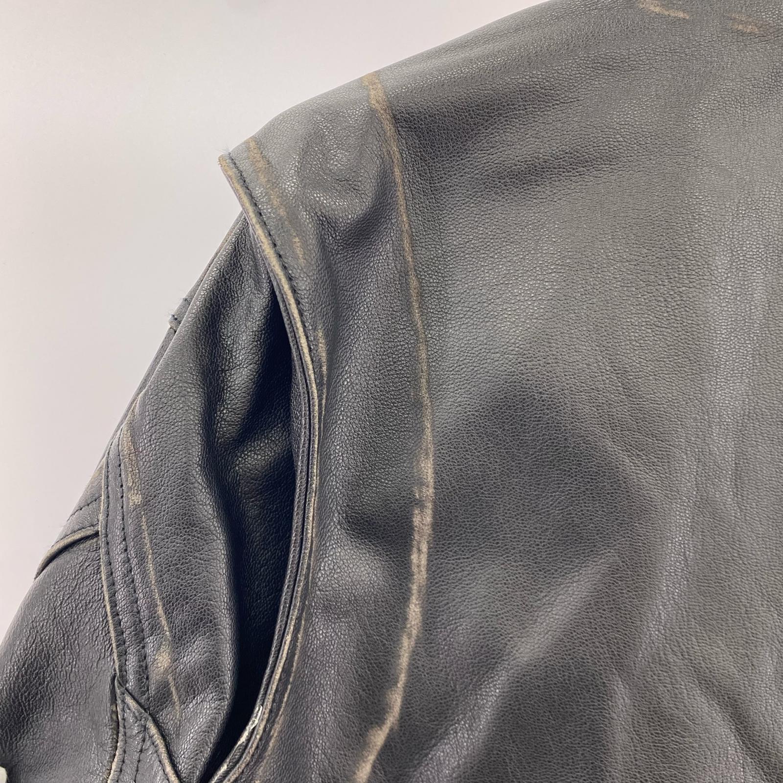 レザージャケット BREATH WASH LEATHER SINGLE RIDERS JACKET M ブラック