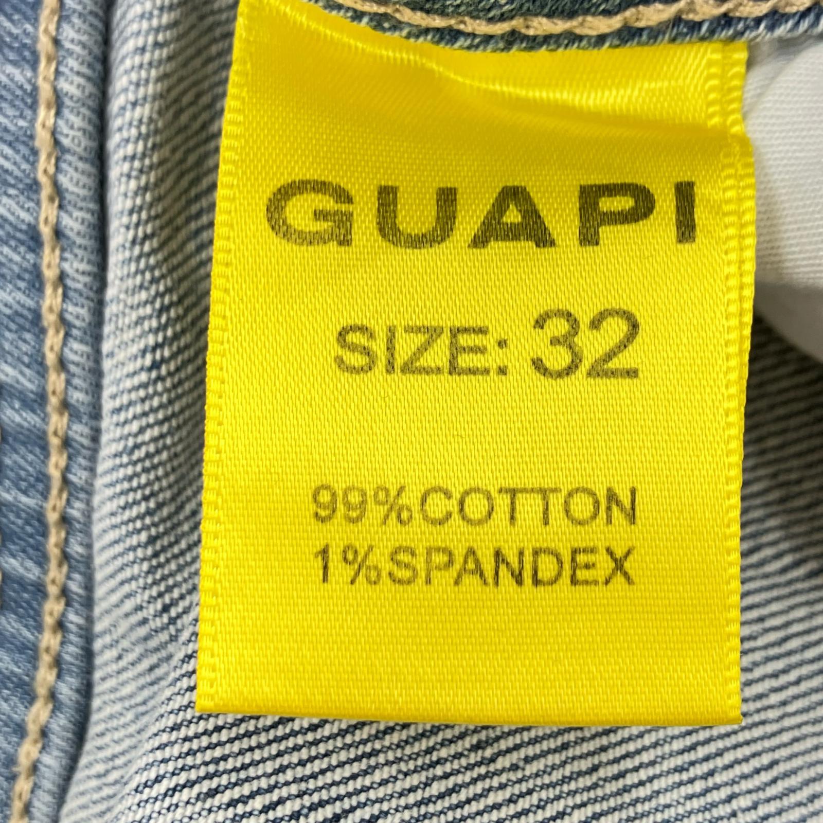 デニムパンツ GUAPI Aqua Blue Embellished Denim V4 水色