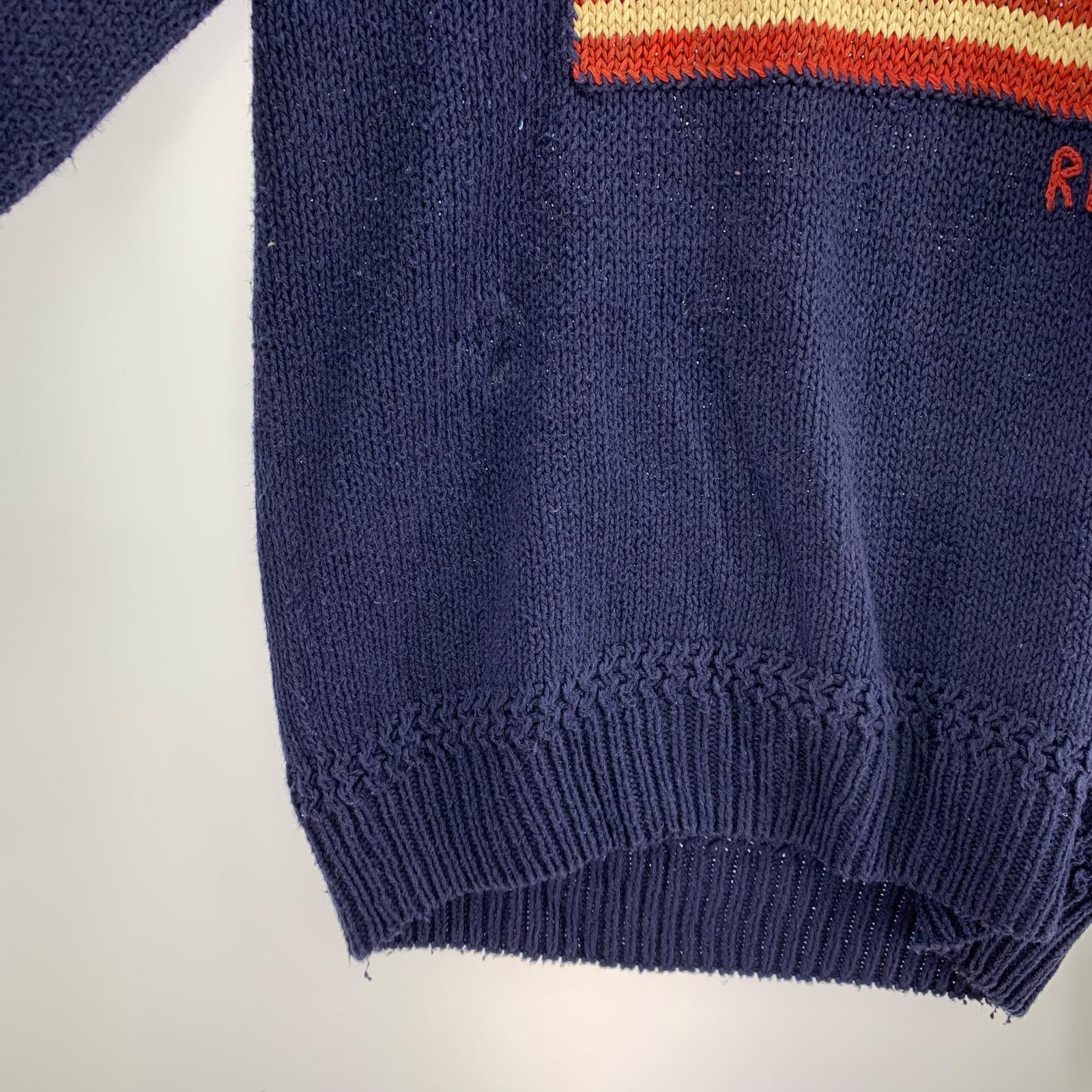 ニット POLO RALPH LAUREN 星条旗 ニット 紺 (S) S ネイビー