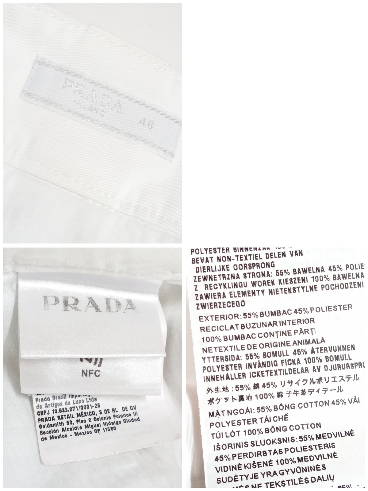 PRADA/RE-NYLON ハーフパンツSPG32 (48) 白