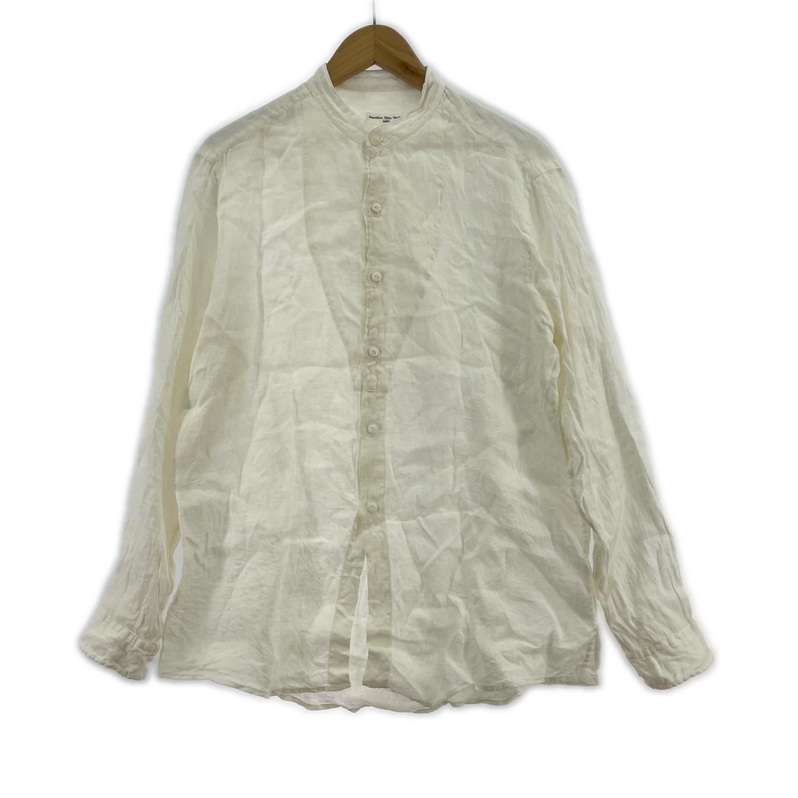 長袖シャツ aquellos ojos verdes リネン L/S シャツ (3) 3 ホワイト