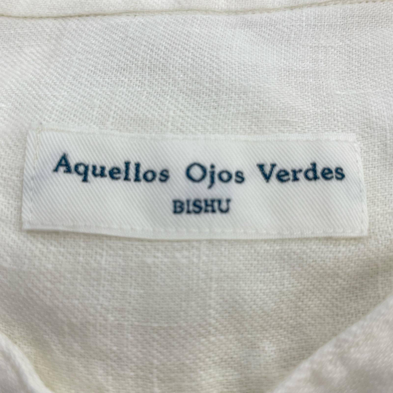 長袖シャツ aquellos ojos verdes リネン L/S シャツ (3) 3 ホワイト
