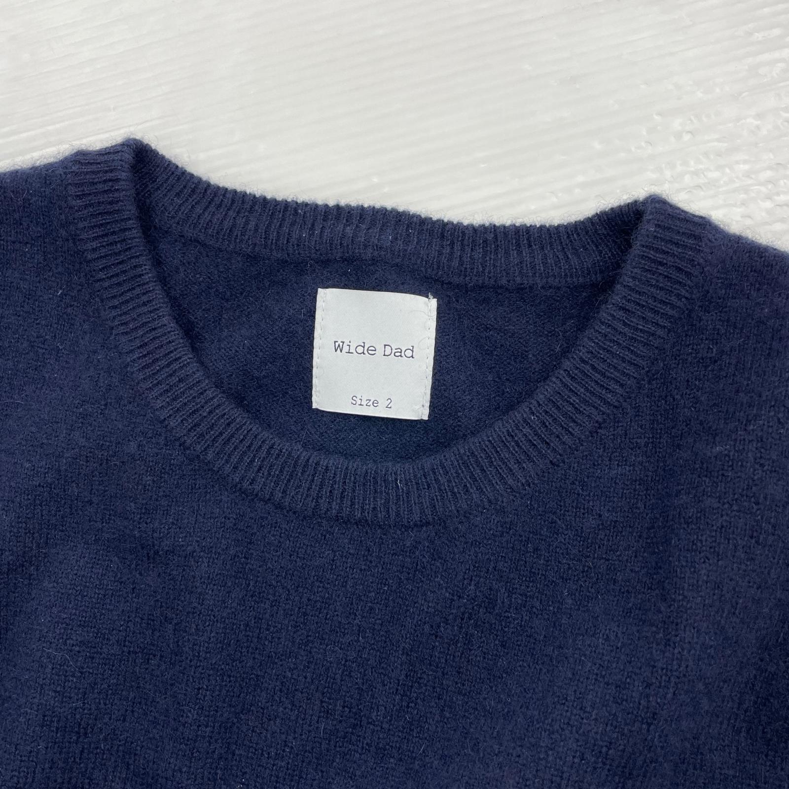 ニット Wide dad 紺 ネイビー