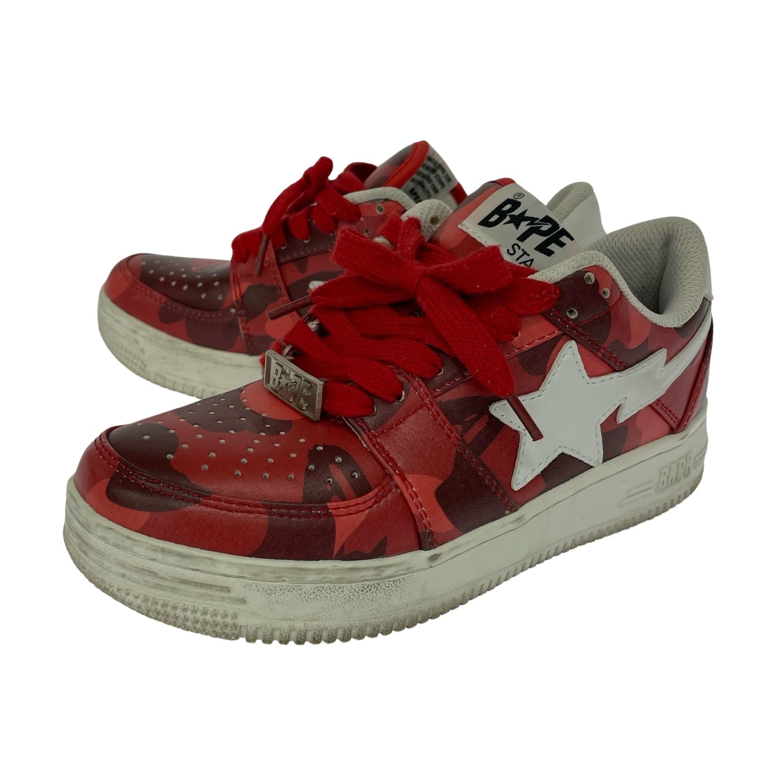 スニーカー BAPE STA カモフラージュ柄 スニーカー 赤 23.5cm 23.5cm (US5 1/2 UK5 EU37) レッド