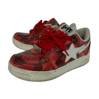 スニーカー BAPE STA カモフラージュ柄 スニーカー 赤 23.5cm 23.5cm (US5 1/2 UK5 EU37) レッド