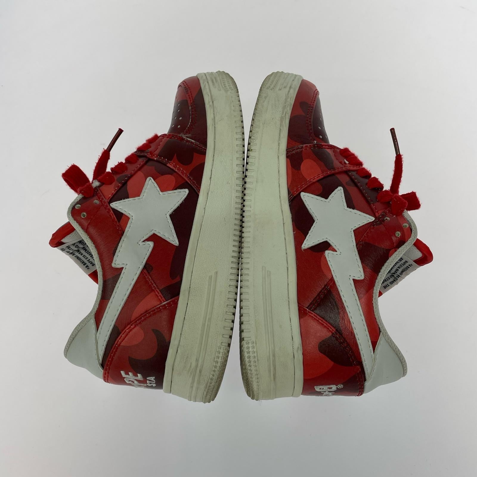 スニーカー BAPE STA カモフラージュ柄 スニーカー 赤 23.5cm 23.5cm (US5 1/2 UK5 EU37) レッド