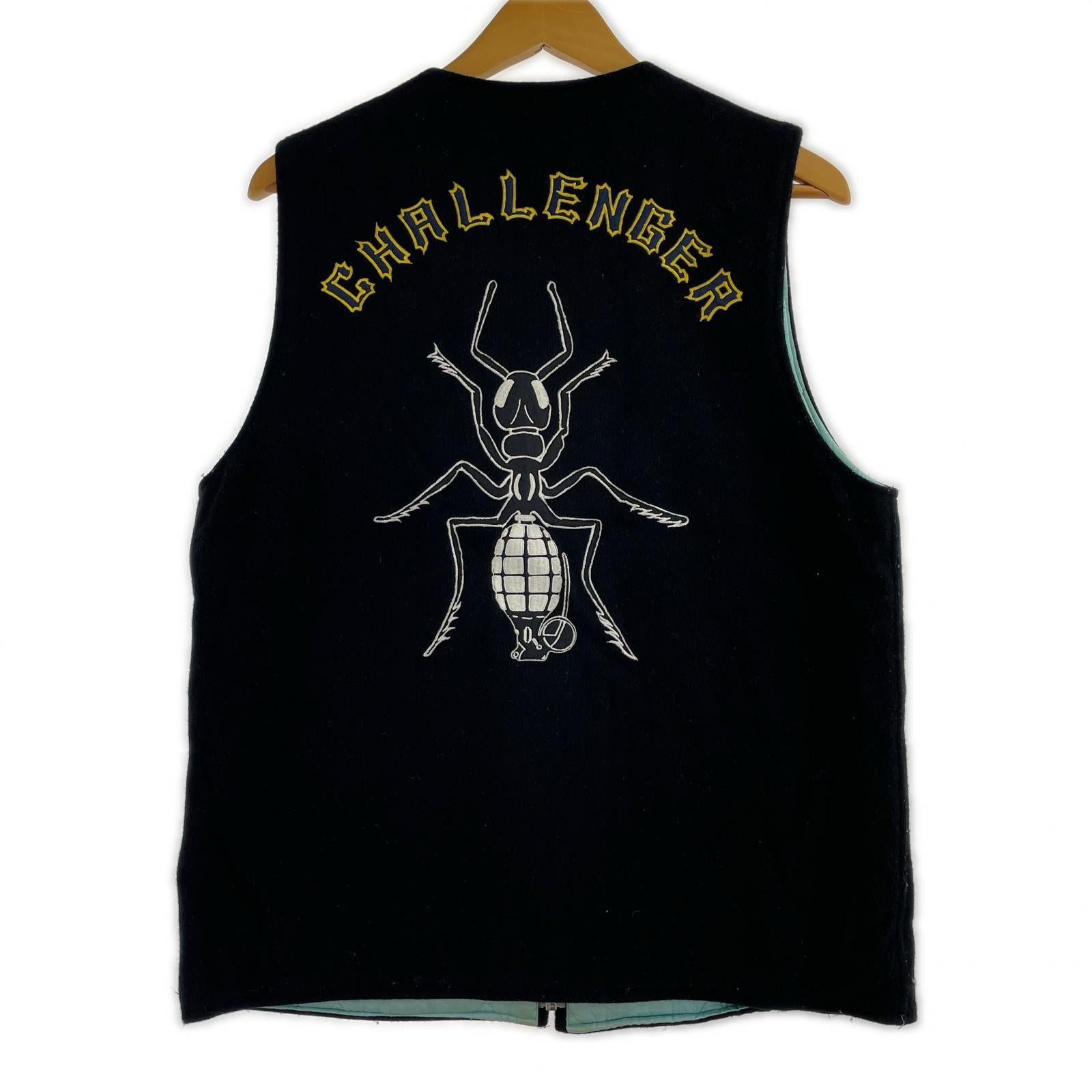 ジャケット CHALLENGER 蟻手榴弾刺繍 ウールベスト L L ブラック