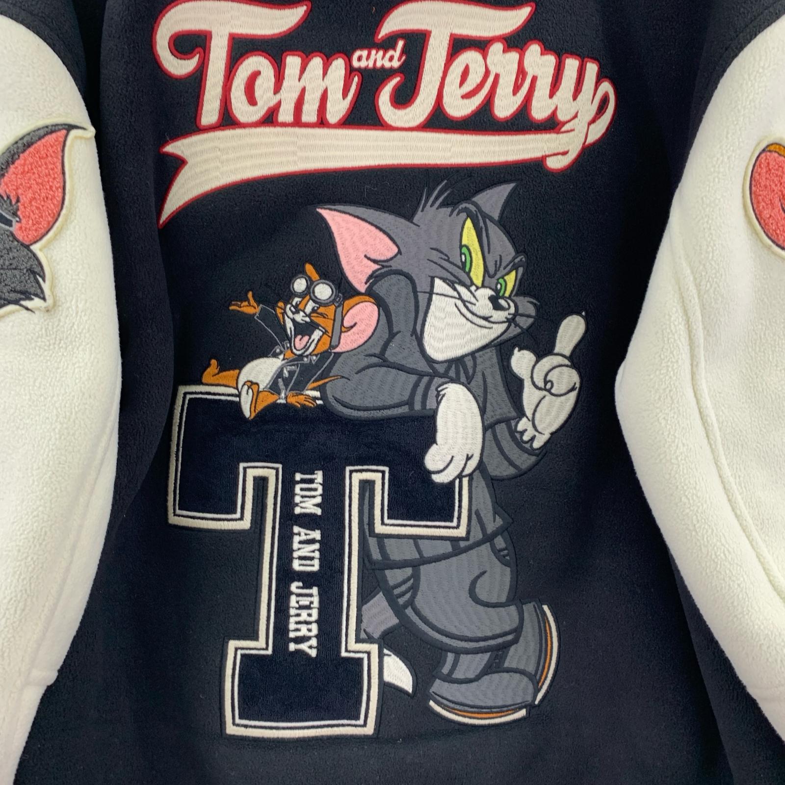 パーカー ×TOM&JERRY/スタジャン L ブラック