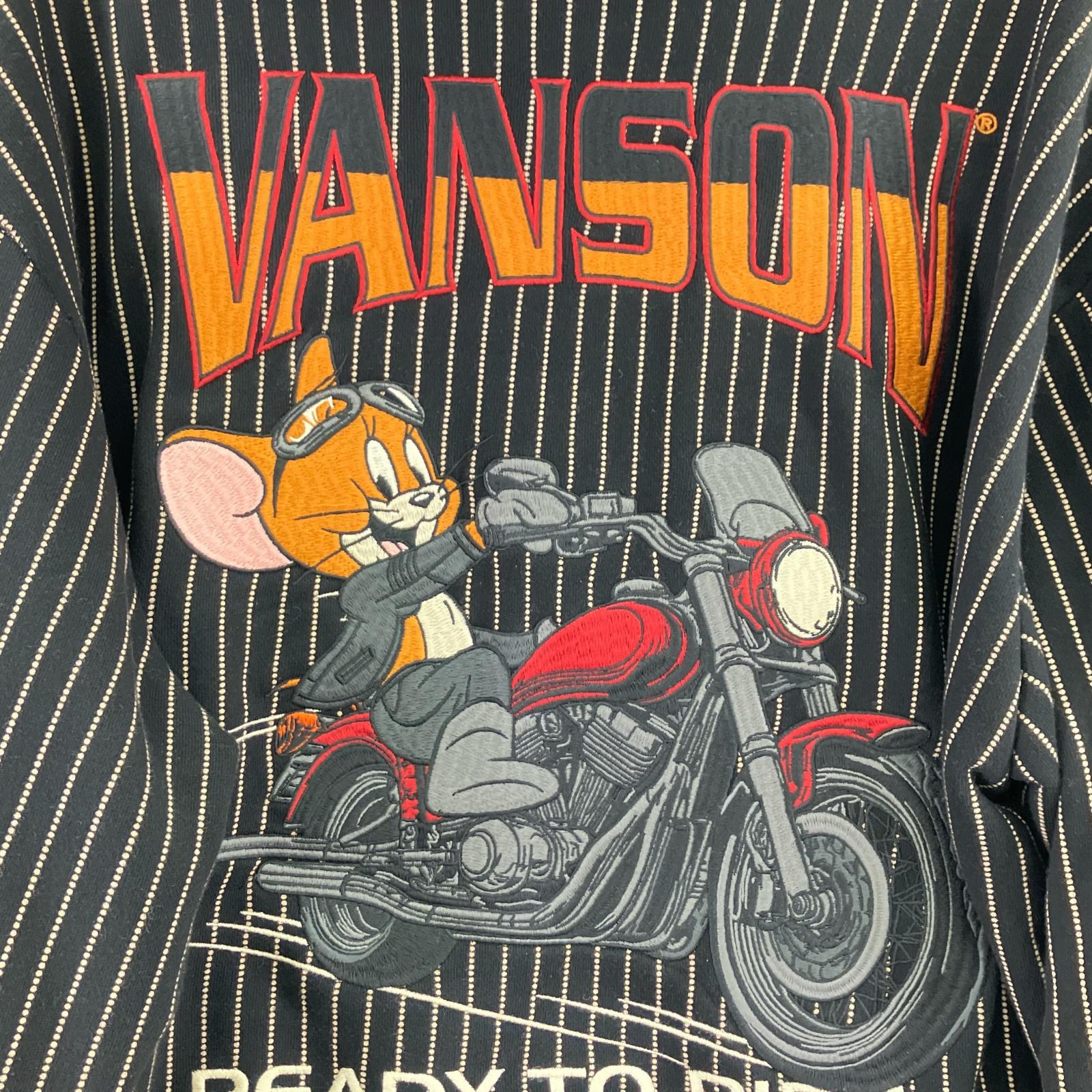パーカー ×TOM&JERRY/バイカーズジェリー刺繍 ブラック