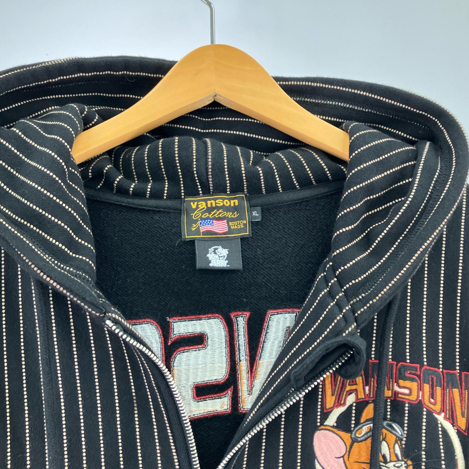 パーカー ×TOM&JERRY/バイカーズジェリー刺繍 ブラック