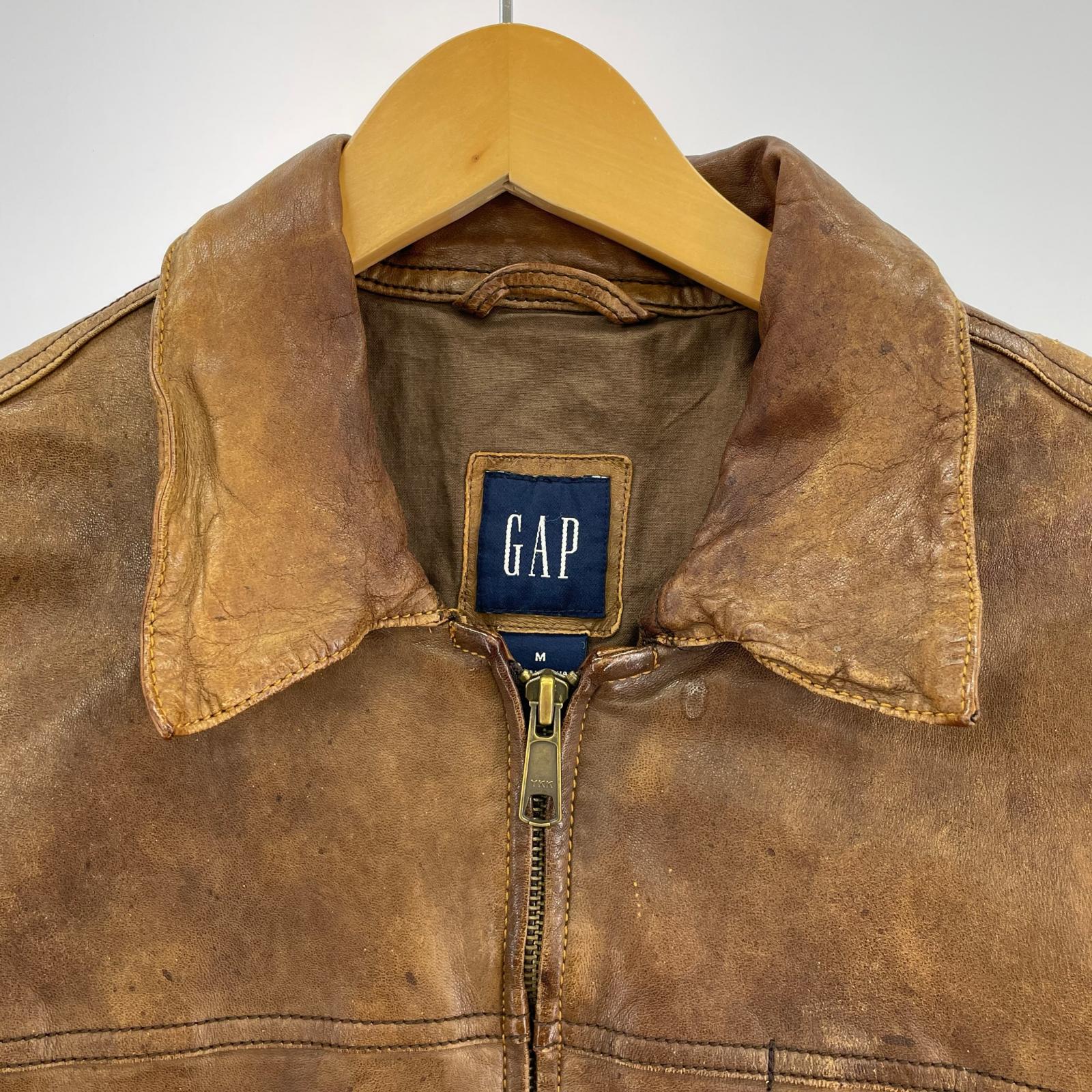 レザージャケット 00s ラムレザー OLD GAP レザージャケット 茶 M ブラウン