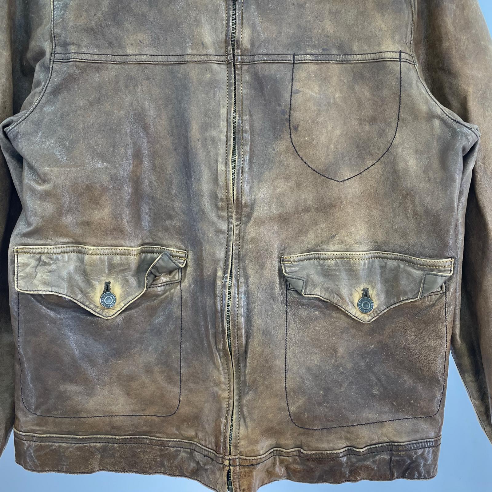 レザージャケット 00s ラムレザー OLD GAP レザージャケット 茶 M ブラウン