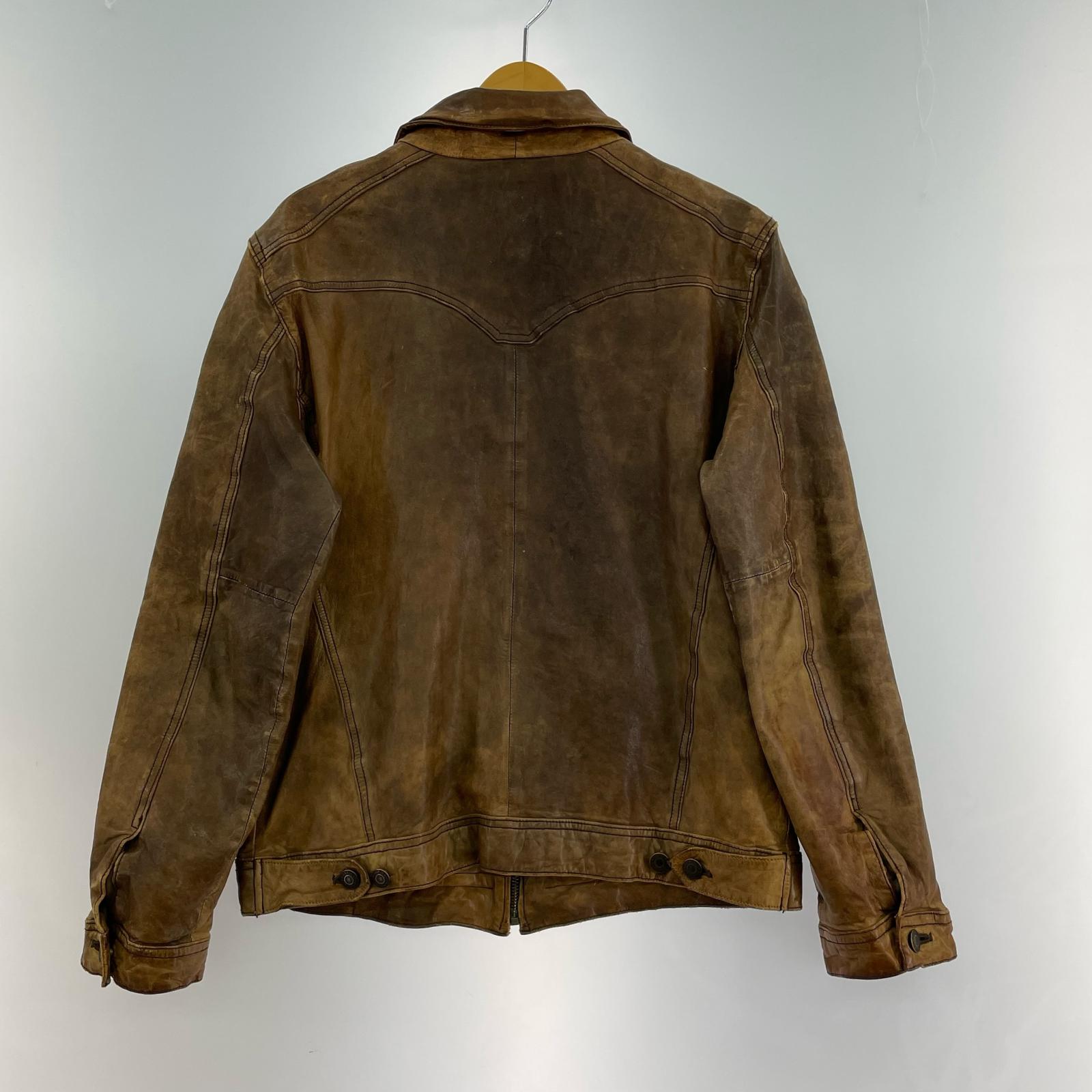 レザージャケット 00s ラムレザー OLD GAP レザージャケット 茶 M ブラウン