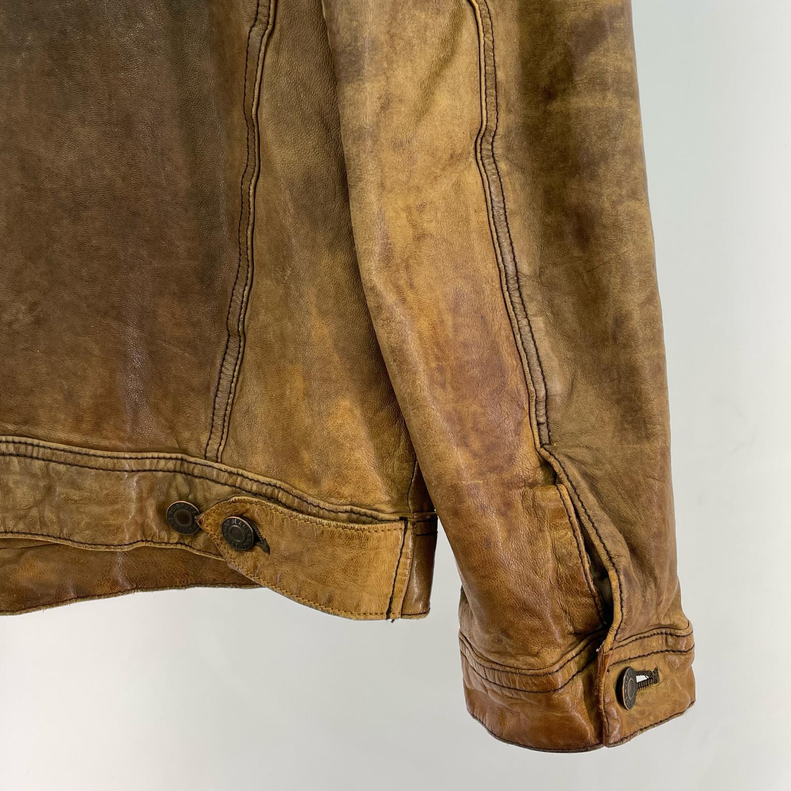 レザージャケット 00s ラムレザー OLD GAP レザージャケット 茶 M ブラウン