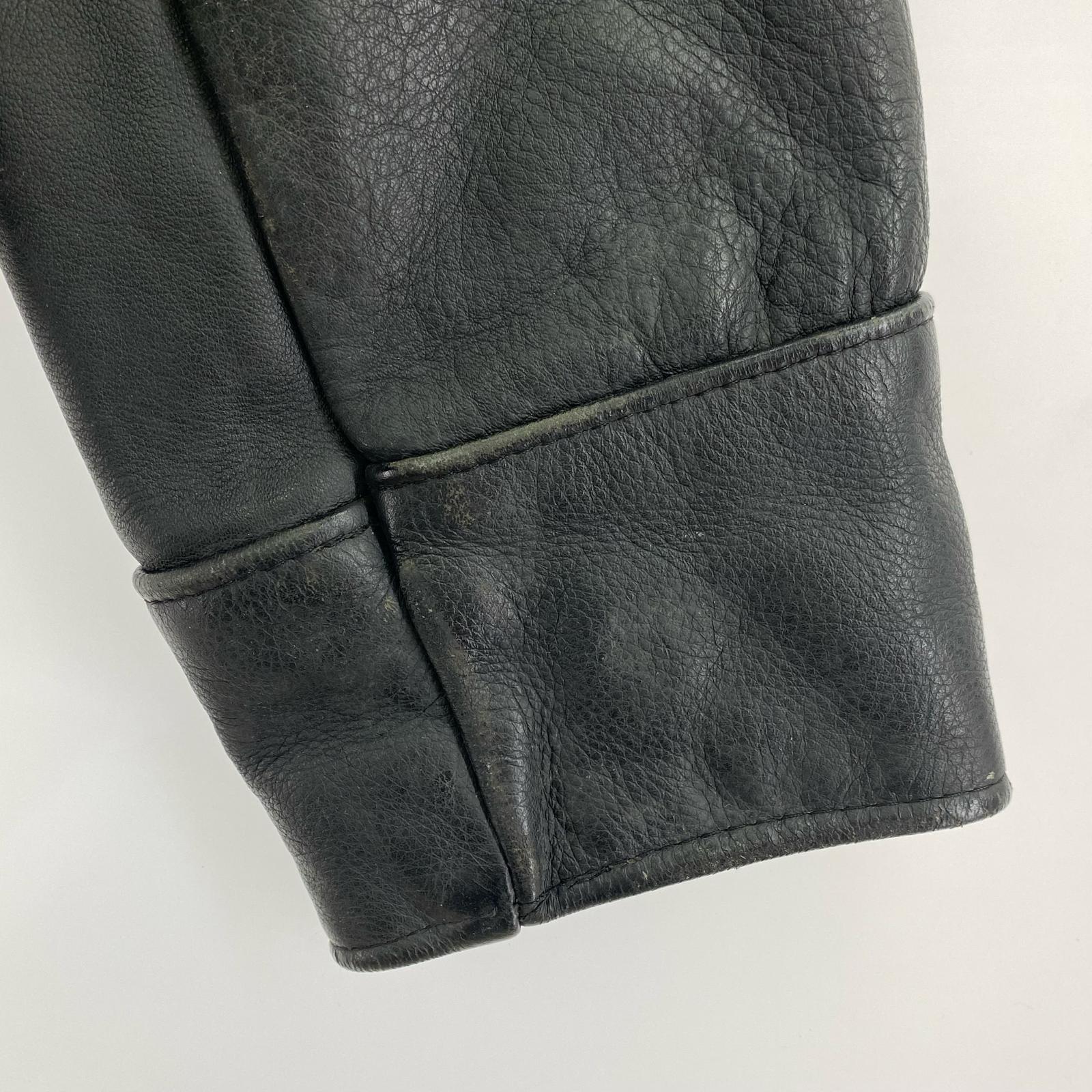 ジャケット 裏ブランケットシングルレザージャケット 36 36 ブラック
