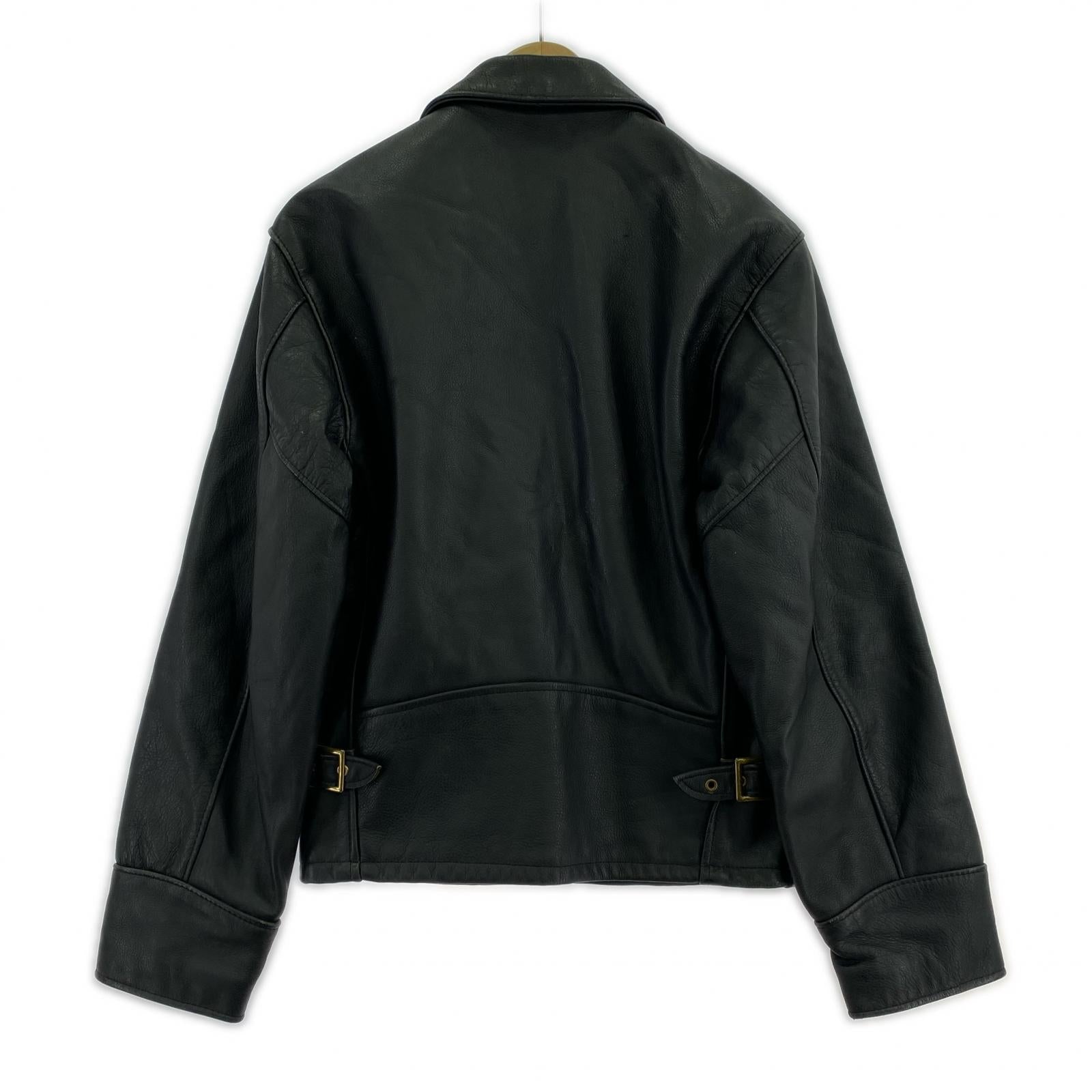 ジャケット 裏ブランケットシングルレザージャケット 36 36 ブラック