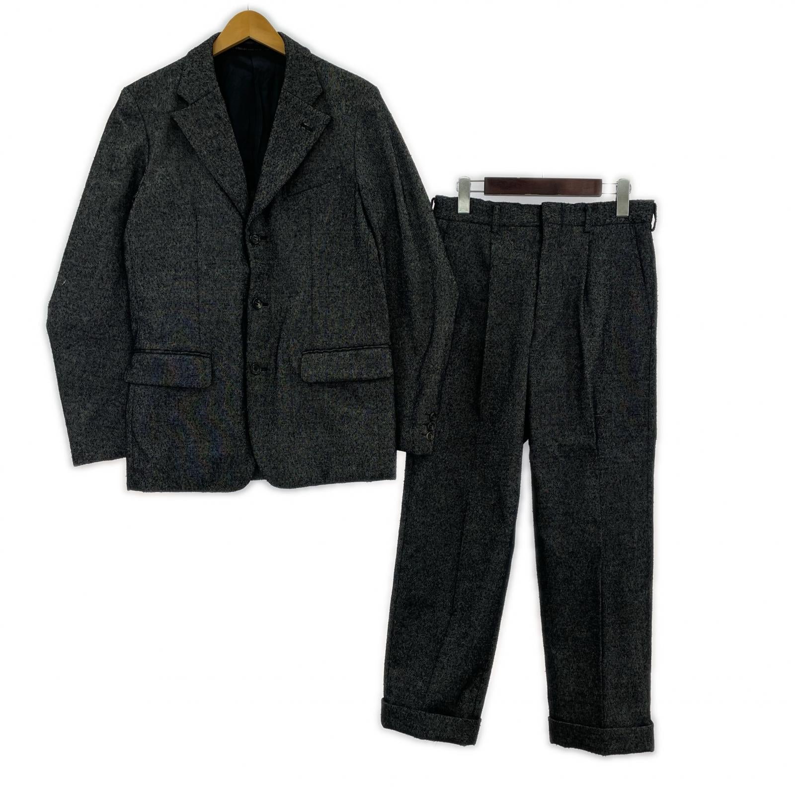 セットアップ HOMME PLUS ウール 灰 S ブラック