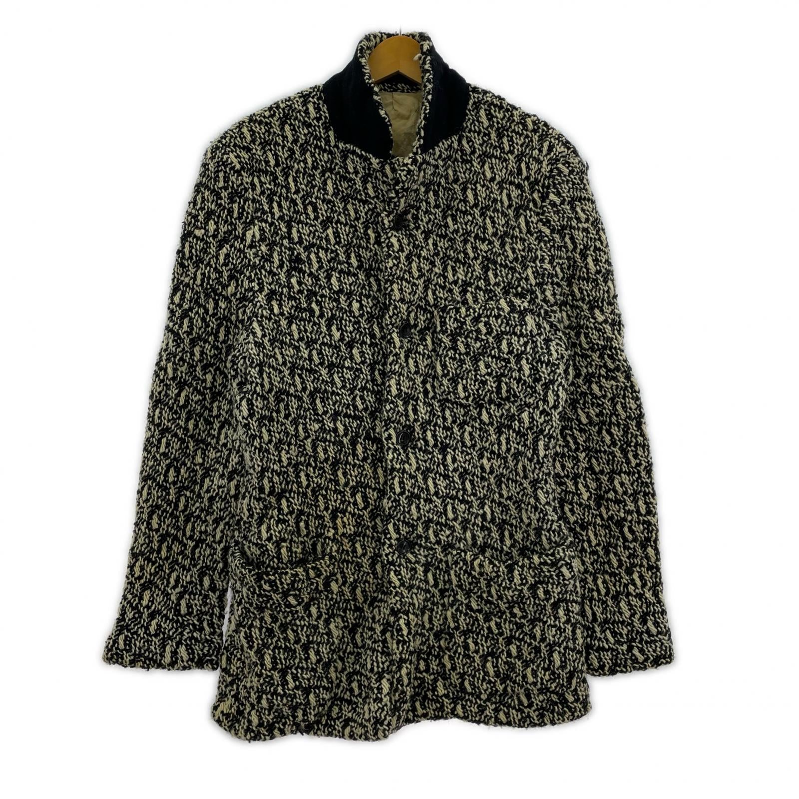 ジャケット HOMME PLUS ツイード 白黒 M M