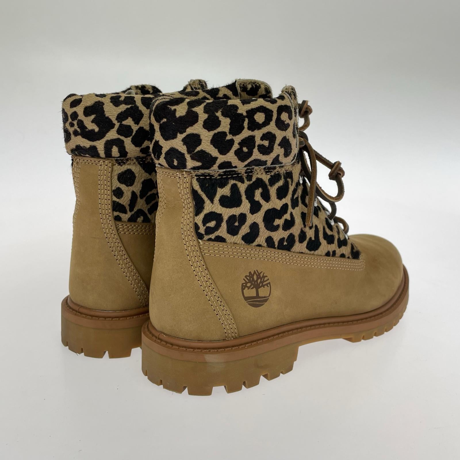 ブーツ Timberland レオパード/ヒョウ柄 チャッカブーツ A5M5N 23.5cm (US5 1/2 UK5 EU37) ベージュ