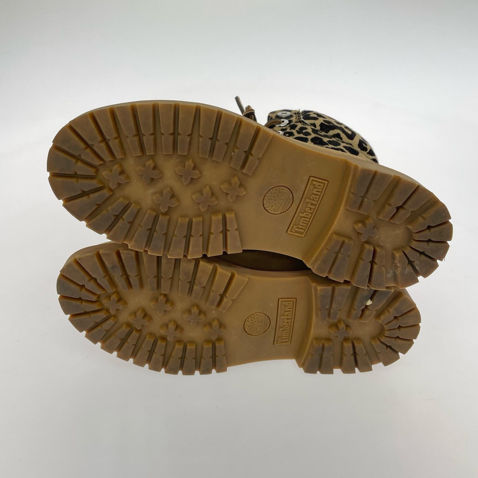 ブーツ Timberland レオパード/ヒョウ柄 チャッカブーツ A5M5N 23.5cm (US5 1/2 UK5 EU37) ベージュ