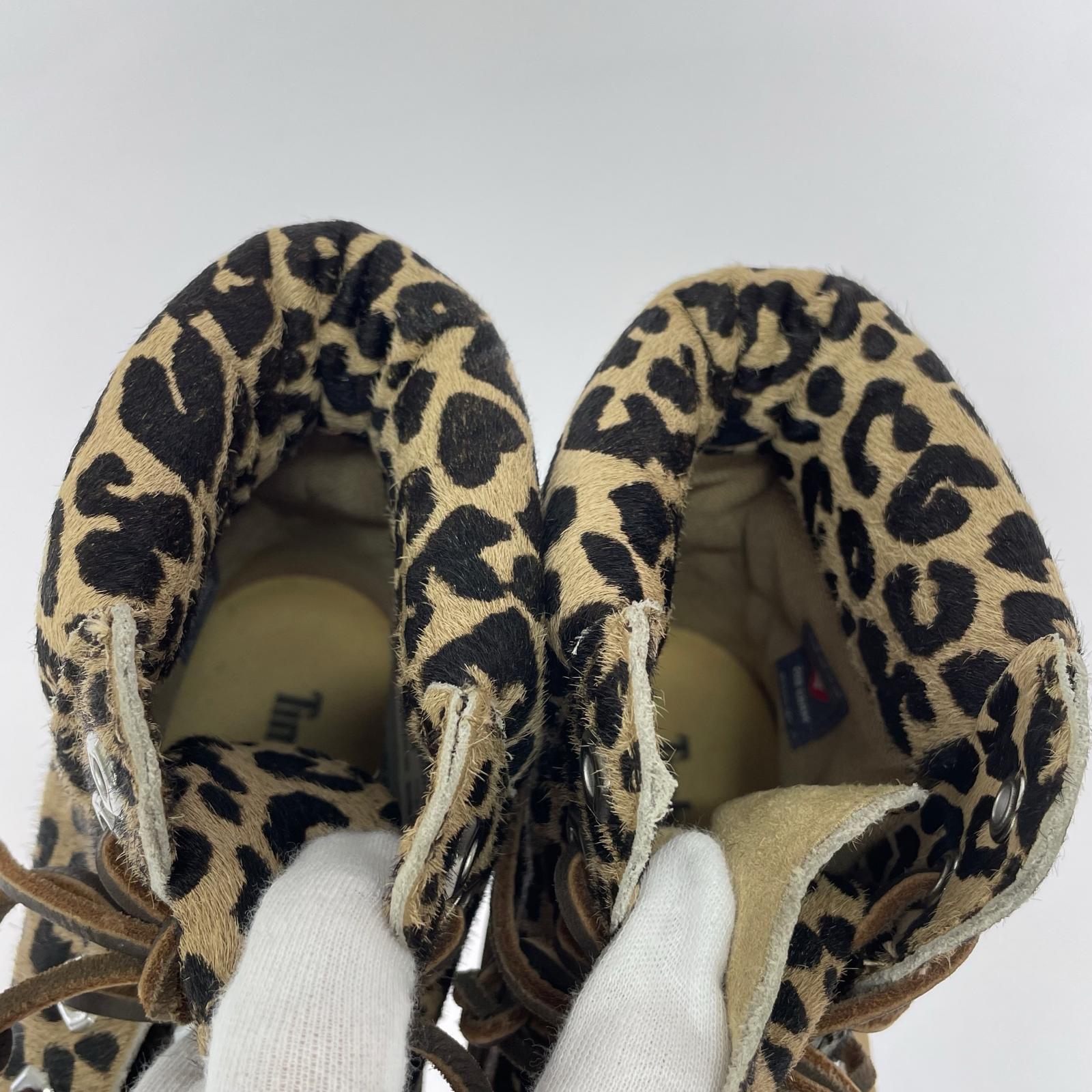 ブーツ Timberland レオパード/ヒョウ柄 チャッカブーツ A5M5N 23.5cm (US5 1/2 UK5 EU37) ベージュ