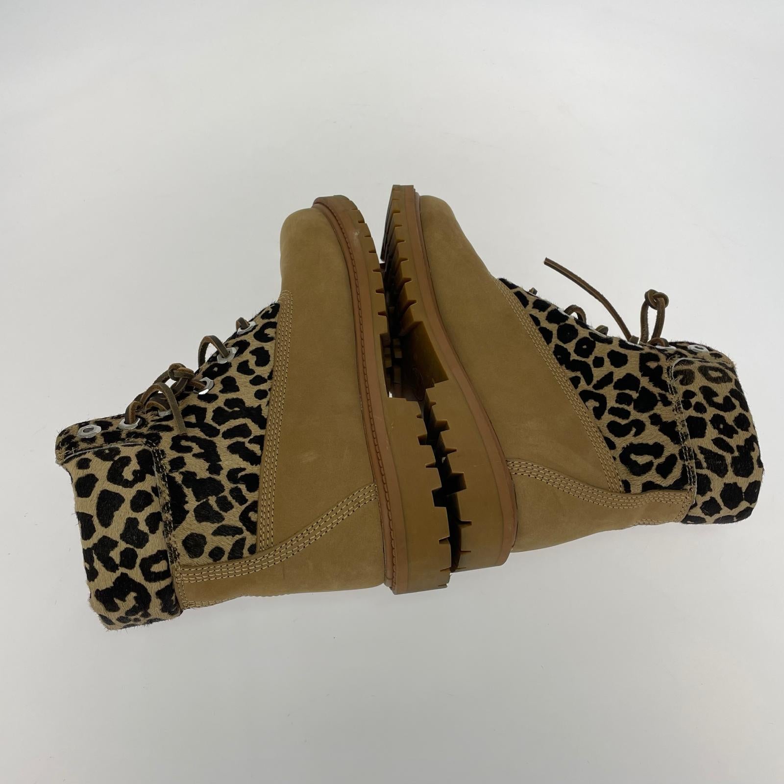 ブーツ Timberland レオパード/ヒョウ柄 チャッカブーツ A5M5N 23.5cm (US5 1/2 UK5 EU37) ベージュ