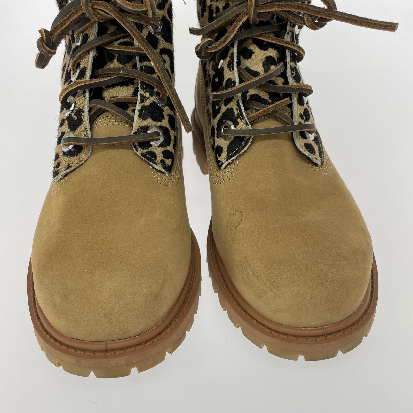 ブーツ Timberland レオパード/ヒョウ柄 チャッカブーツ A5M5N 23.5cm (US5 1/2 UK5 EU37) ベージュ