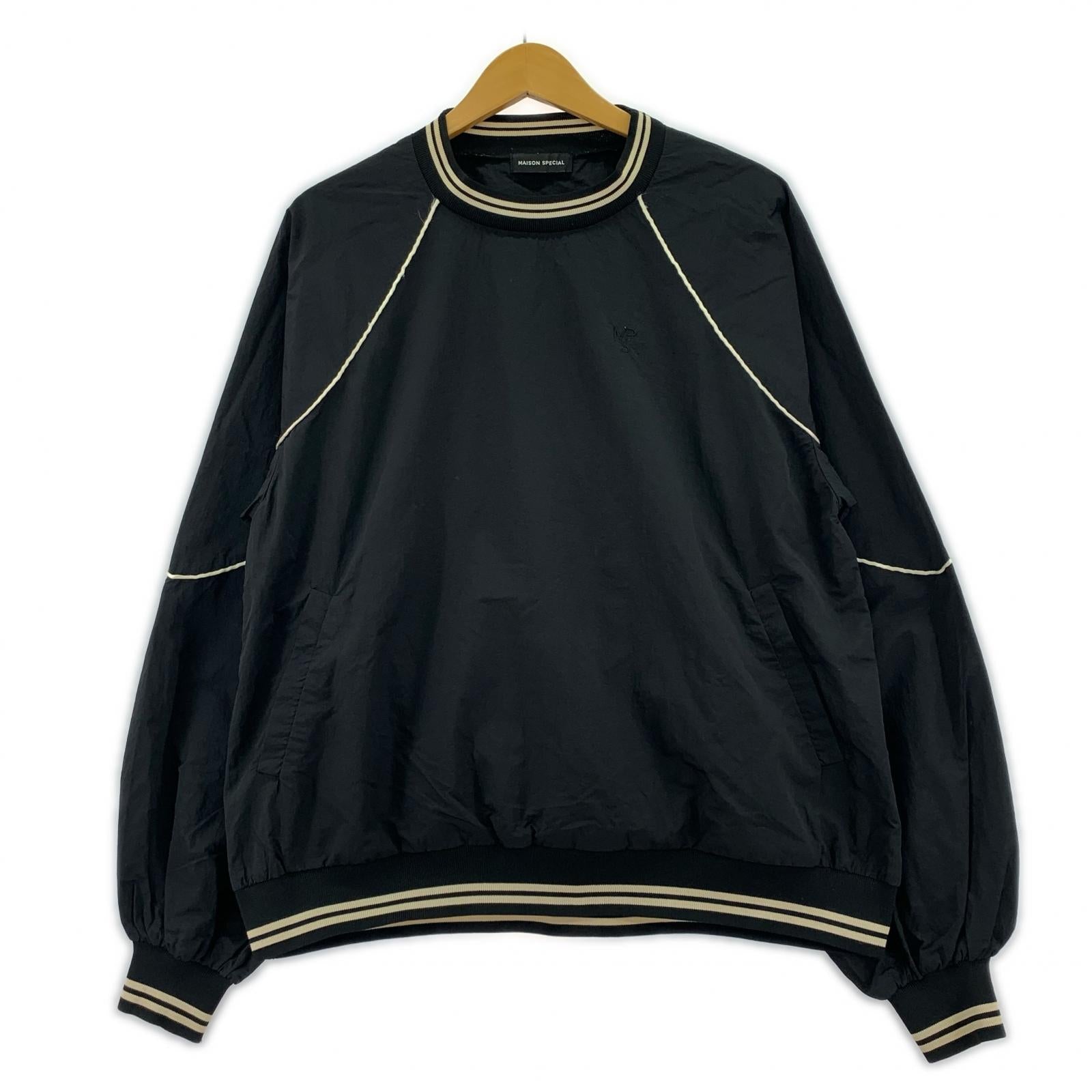 長袖Tシャツ パイピングナイロントップス F BLK ブラック