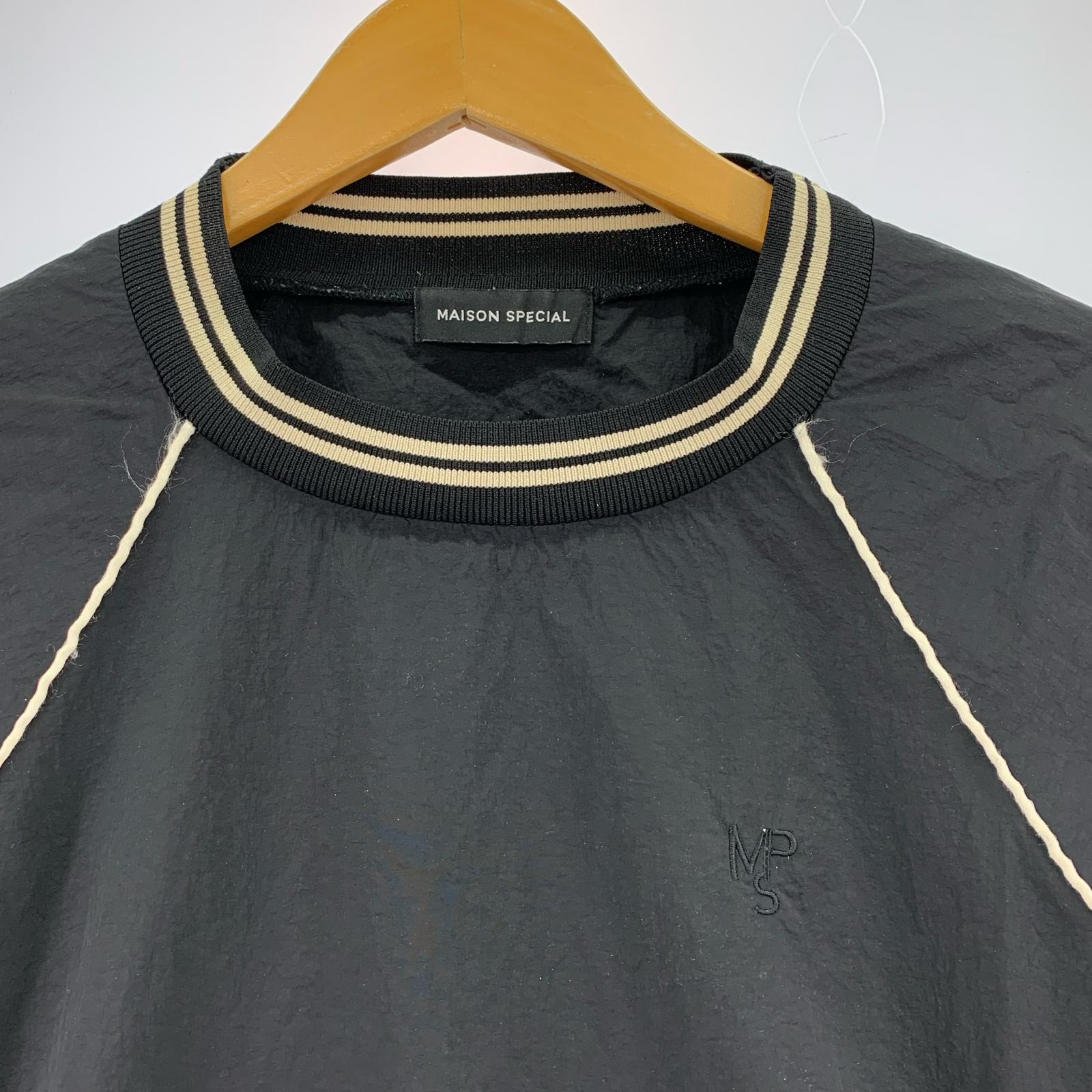 長袖Tシャツ パイピングナイロントップス F BLK ブラック
