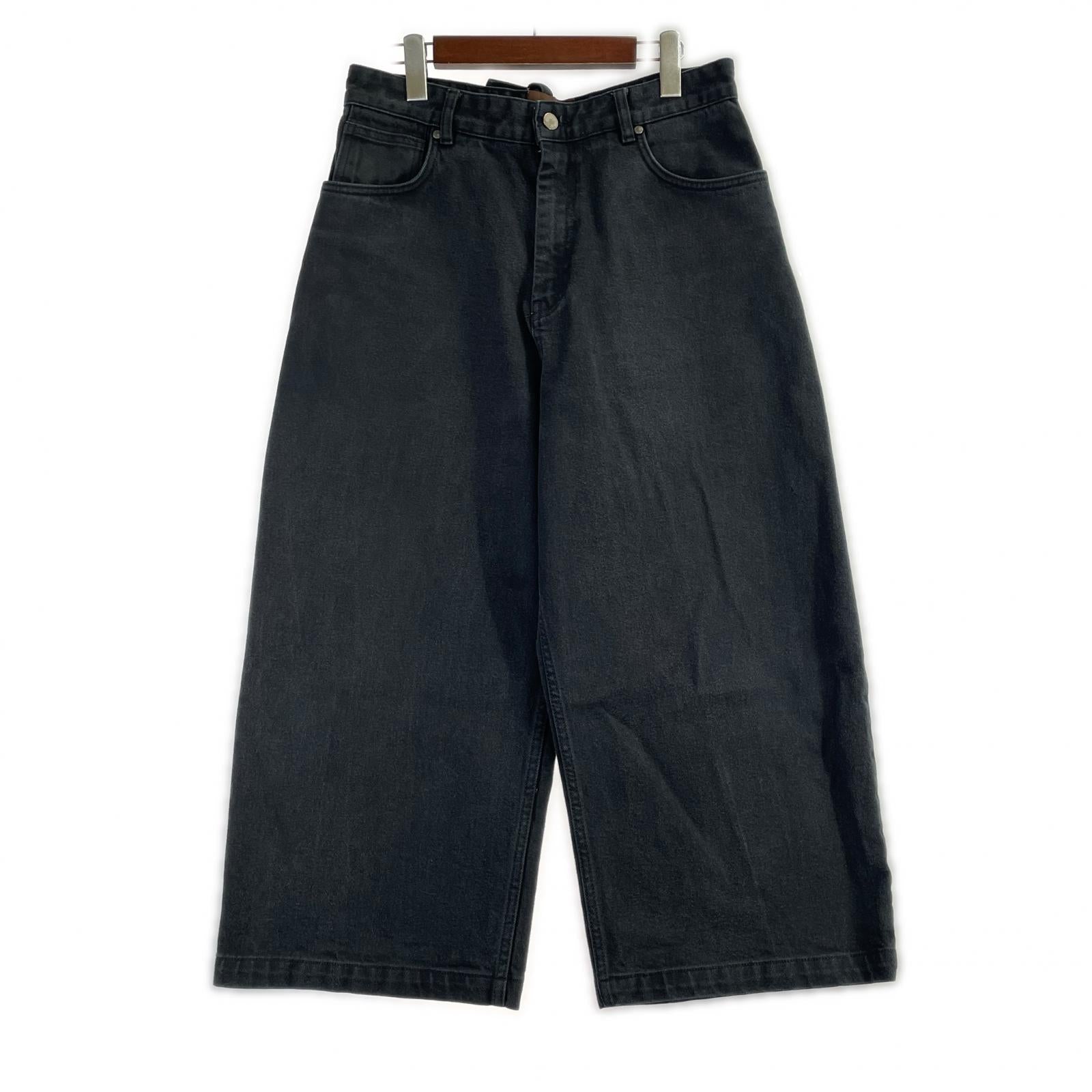デニムパンツ ×STUDIO NICHOLSON ブラック ブラック