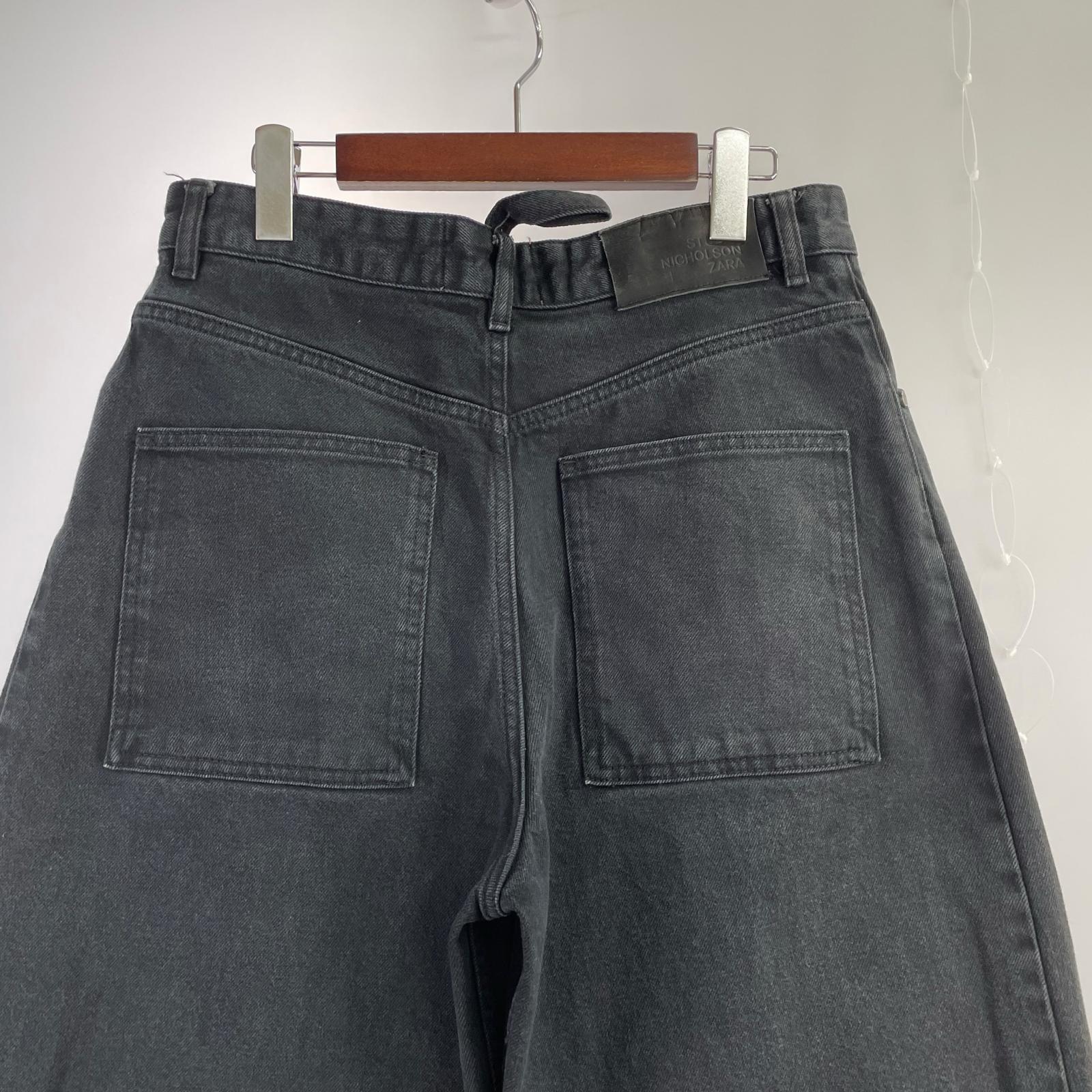 デニムパンツ ×STUDIO NICHOLSON ブラック ブラック