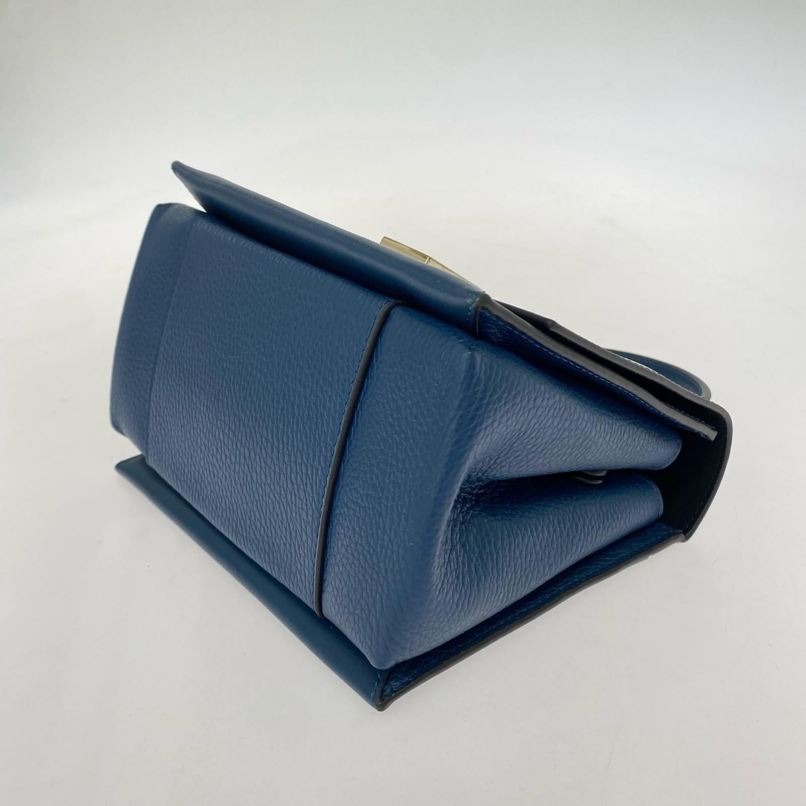 ハンドバッグ EMMA MINI TOP HANDLE ネイビー ネイビー