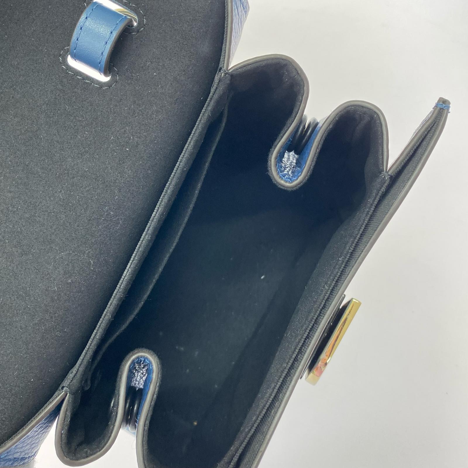 ハンドバッグ EMMA MINI TOP HANDLE ネイビー ネイビー