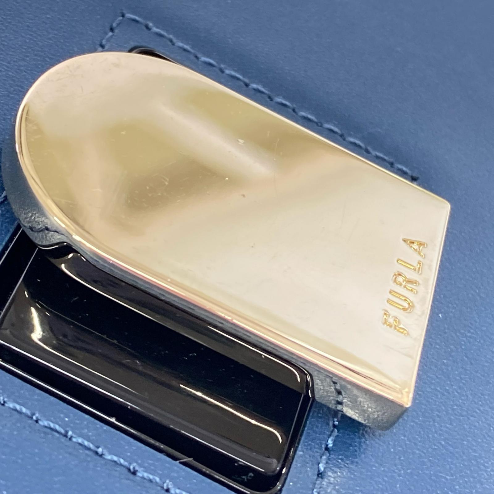 ハンドバッグ EMMA MINI TOP HANDLE ネイビー ネイビー