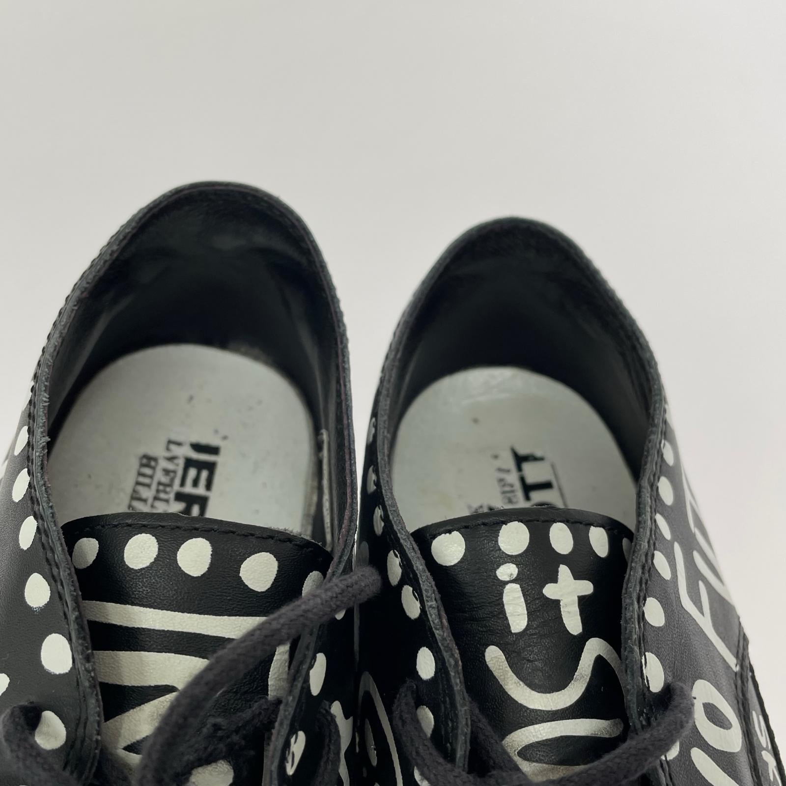 スニーカー JS GRAFFITI SLIM グラフィック 黒 (23.5cm) 23.5cm (US5 1/2 UK5 EU37) ブラック