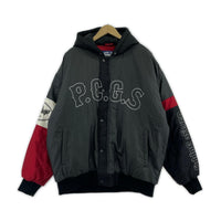 ジャケット PORKCHOP GARAGE SUPPLY フード スタジャン L ブラック