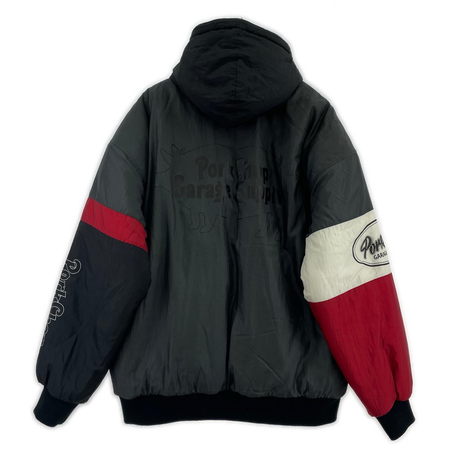 ジャケット PORKCHOP GARAGE SUPPLY フード スタジャン L ブラック