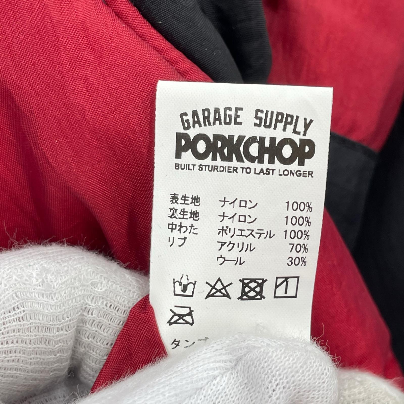 ジャケット PORKCHOP GARAGE SUPPLY フード スタジャン L ブラック
