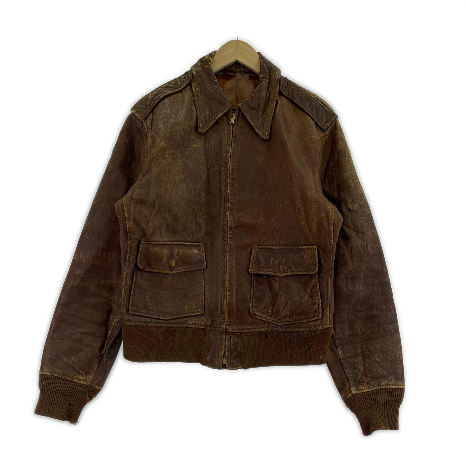 ジャケット TYPE A-2 フライトジャケット TALON ZIP 30-40s ブラウン